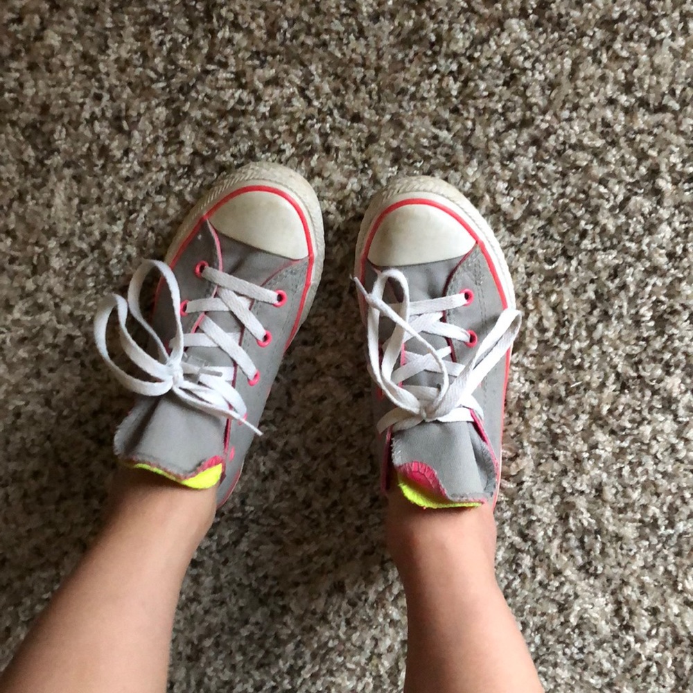 Converse gray and pink sneakers
